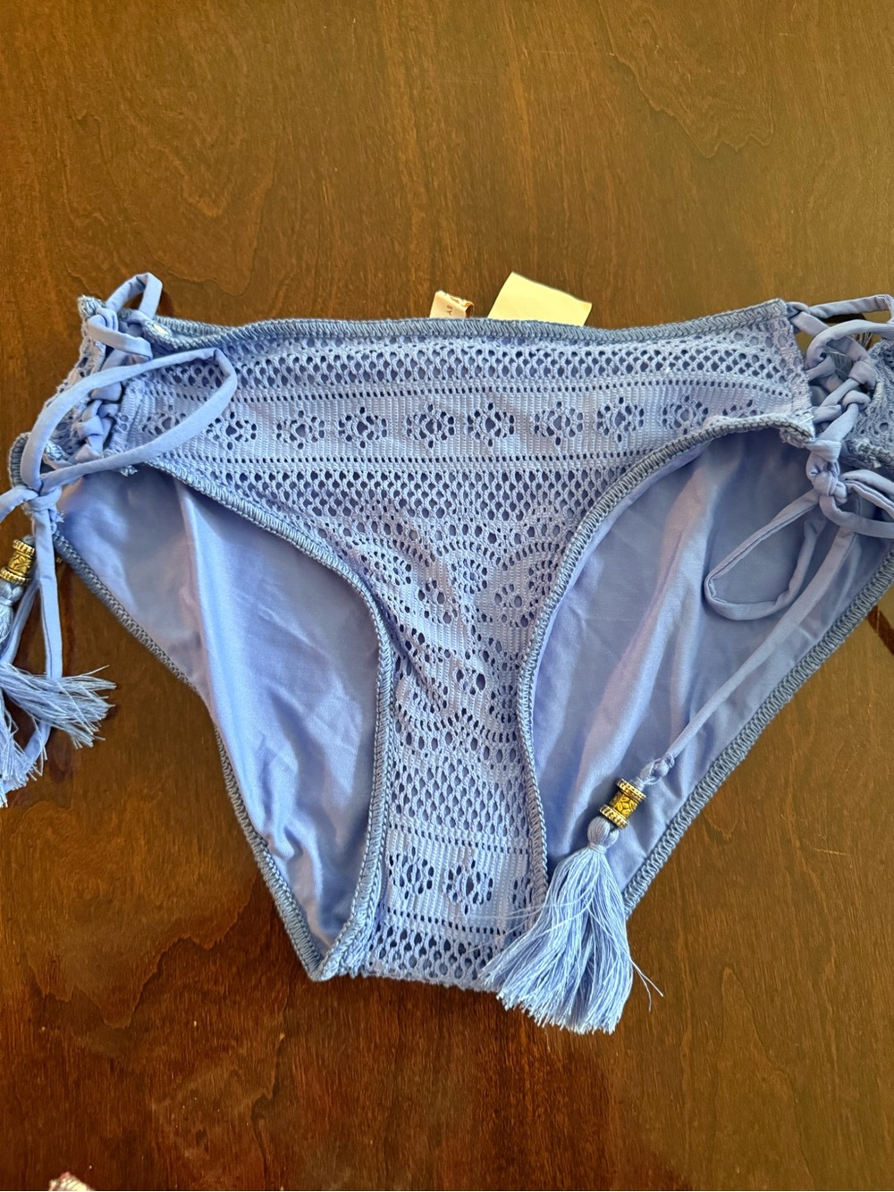BECCA Lavender Crochet Tie-Side Bikini Bottoms
